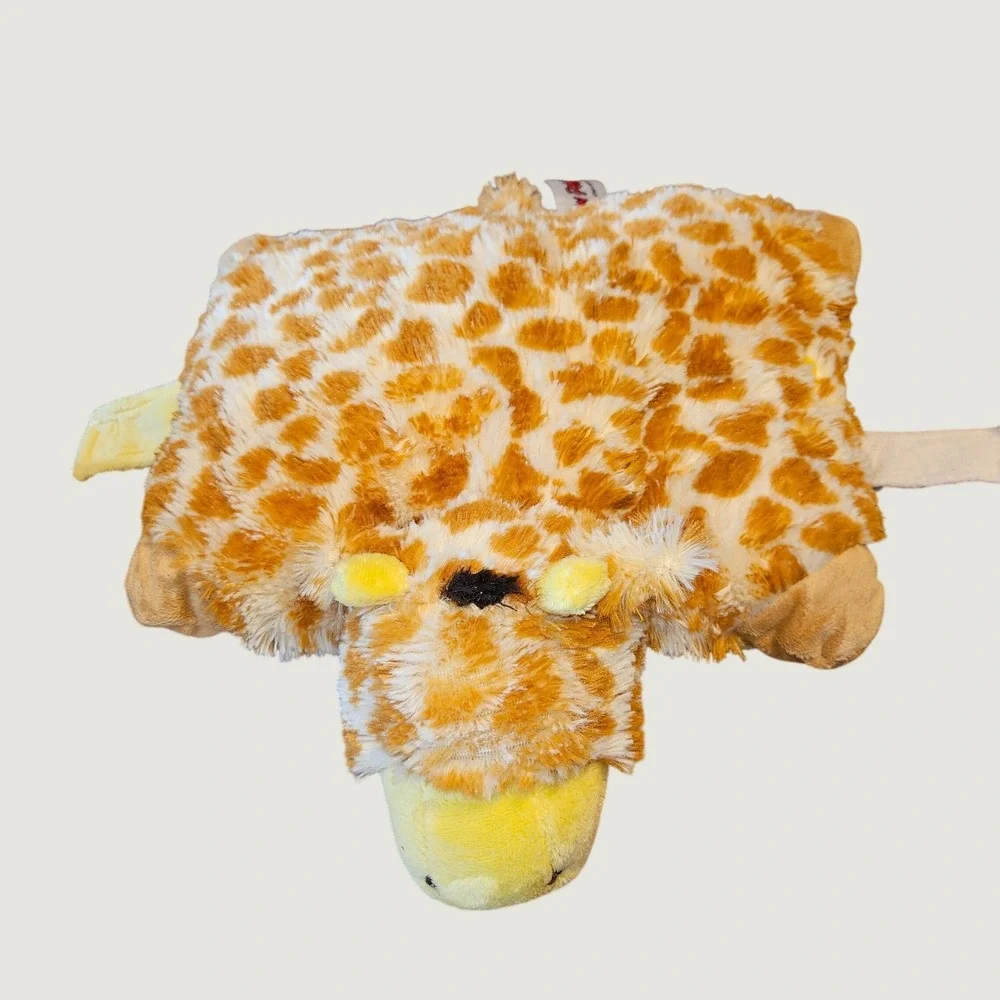 Pillow Pets Pee-Wees Giraffe and Panda Plush Toy Lot Small 11 inch Travel Pillow